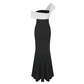 Monochrome Elegance Bandage Long Dress