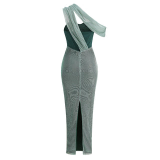 Elegant One Shoulder Corset Long Dress
