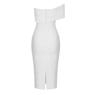Elegant One Shoulder Bandage Long Midi Dress
