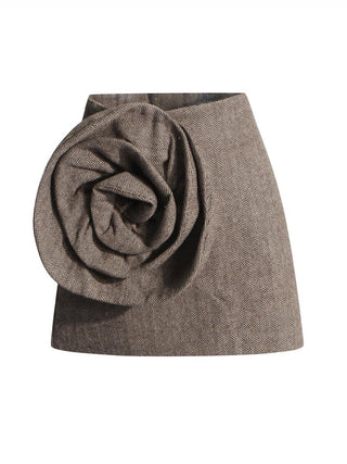 Flower Charm Brown Skirt
