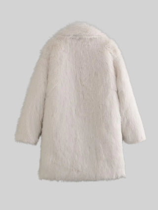 Midi Faux Fur Coat - Luxurious Warmth and Elegance