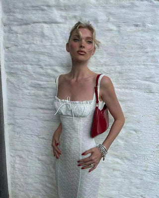 Embroidered Sleeveless Slim Long Dress
