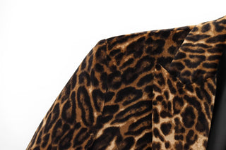 Chic Leopard Print Tailored Blazer