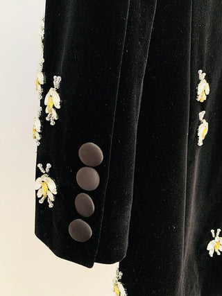 Elegant Velvet Beaded Suit Blazer