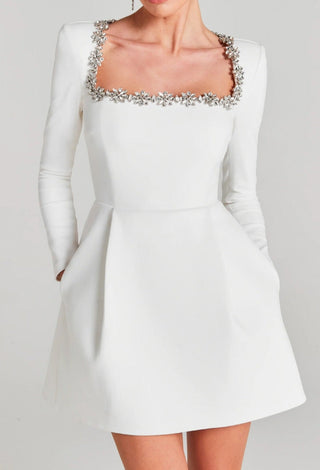 Diamond Elegance Long Sleeve Mini Dress