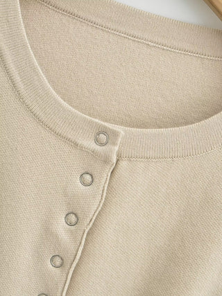 Ribbed Knit Button-Up Long Sleeve Sweater Top