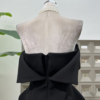 Crepe Strapless Sleeveless Mini Dress with Folded Bust Detail