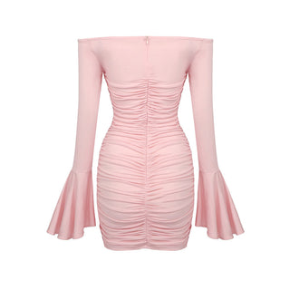 Stephany Flare Sleeve Flower Mini Dress