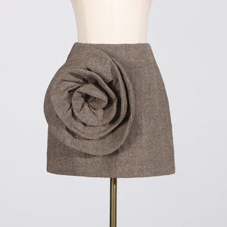 Flower Charm Brown Skirt