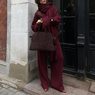 Cozy Luxe Ribbed Knit 3-Piece Set