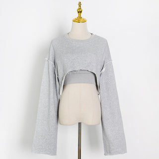 3-Piece Wool Set: Pullover Sweater, Sports Bra & Wide-Leg Pants