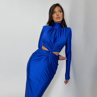 Elegance Backless Satin Long Dress