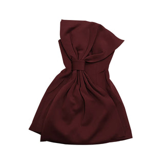 Elegant Strapless Asymmetric Bow Top