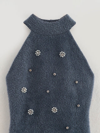 Ruffled Hem Winter Knit Mini Dress