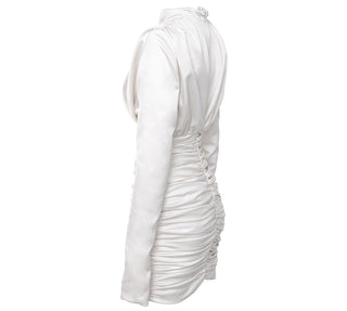 Ray Satin High Neck Mini Dress