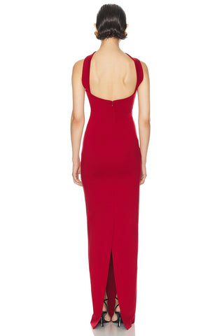 Sleek Bandage Back Slit Long Dress