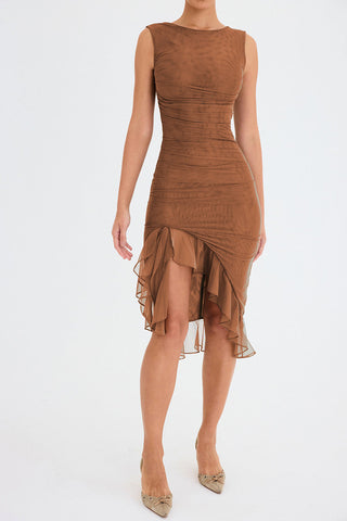 Robin Backless Rushes Midi dress
