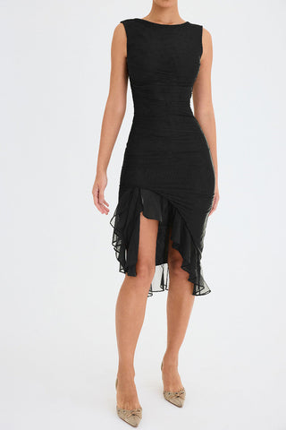 Robin Backless Rushes Midi dress