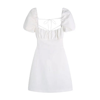 Sezra Linen Backless Mini Dress