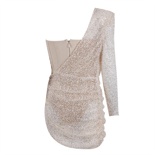 Cilia One Shoulder Bandage Sequin Mini Dress