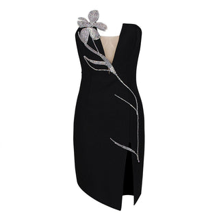 Zoe Bandage Strapless Flower Mini Dress
