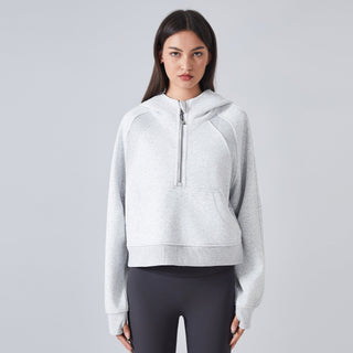 Loose Fit Half-Zip Fleece Sports Sweater
