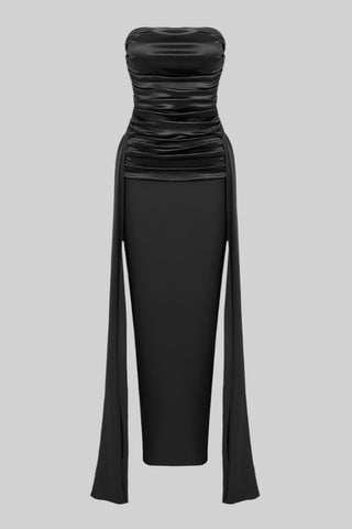 Twist Elegant Strapless Bodycon Long Dress