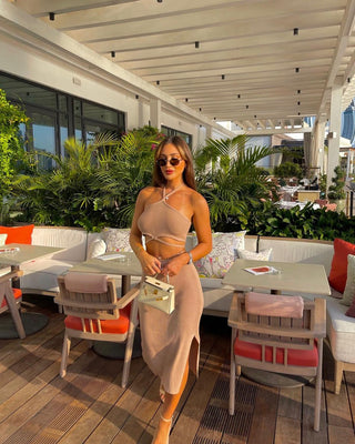 Golden Sands Halter  Backless Set