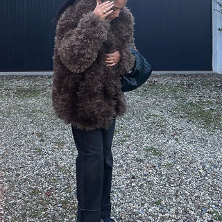 Chic Oversized Faux Fur Coat