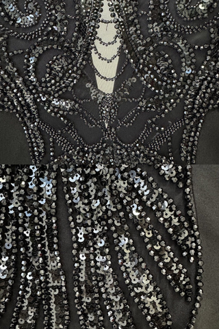 Embellished Blazer & Sheer Wide-Leg Pant Set
