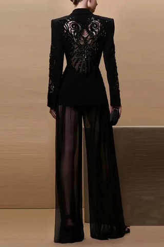 Embellished Back Cut-Out Blazer